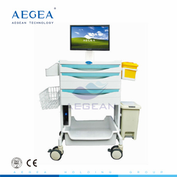 AG-MT014A CE ISO hochwertige luxuriöse Workstation Krankenhaus Computerwagen